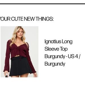 Deep Red Tie-Front Blouse